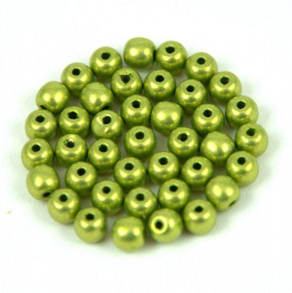 Cseh préselt golyó gyöngy - saturated metallic lime punch - 4mm