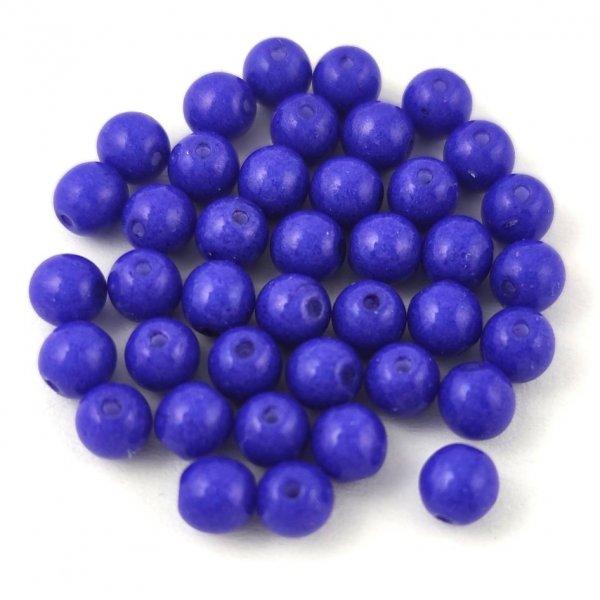 Cseh préselt golyó gyöngy - Alabaster Indigo - 4mm