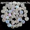 Cseh prselt goly gyngy - Etched Crystal AB - 4mm