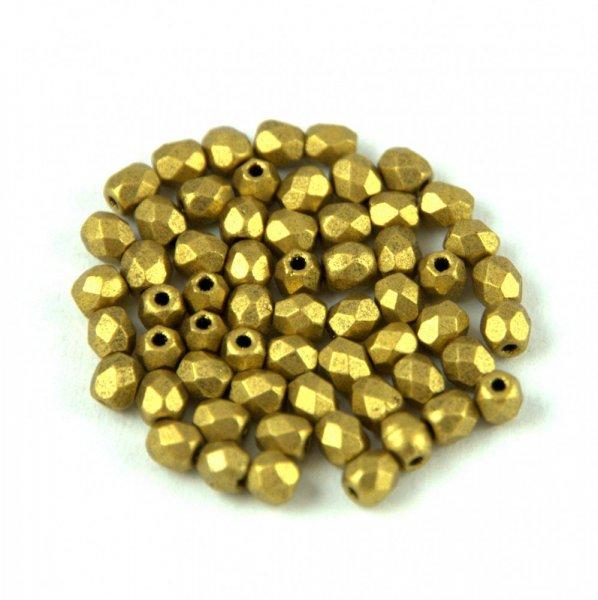 Cseh csiszolt golyó gyöngy - Olive Gold - 3mm