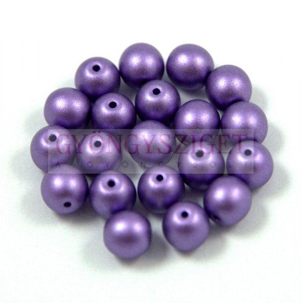 Cseh préselt golyó gyöngy - lavender metallic satin - 3mm