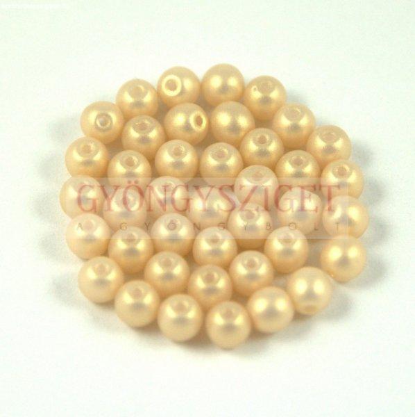 Cseh préselt golyó gyöngy - Vanilla Metallic Satin Iris -3mm