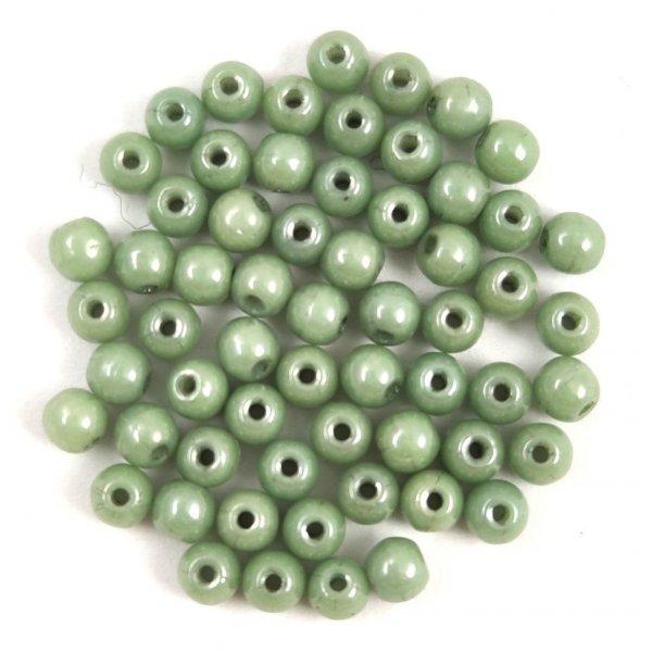 Cseh préselt golyó - Alabaster Green Gray Luster - 3mm