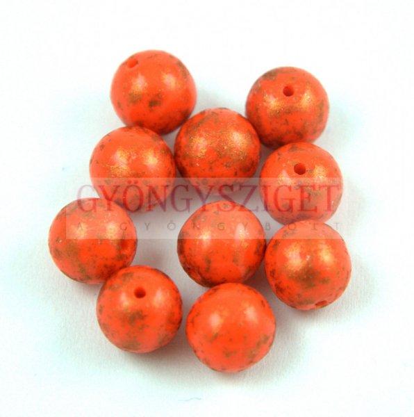 Cseh préselt golyó - Coral Red Copper Patina - 3mm