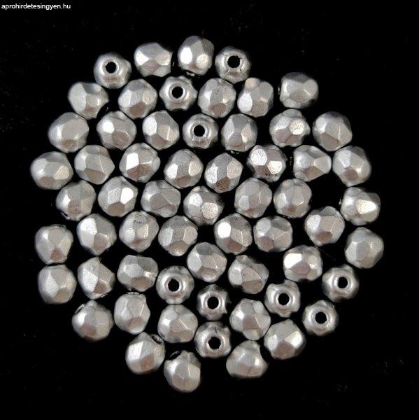 Cseh csiszolt golyó gyöngy - Aluminium - 3mm