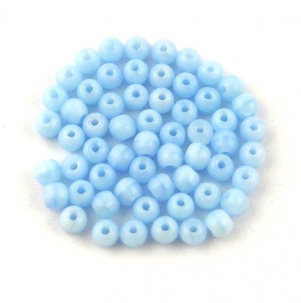 Cseh préselt golyó gyöngy - Opaque Light Turquoise Blue - 3mm