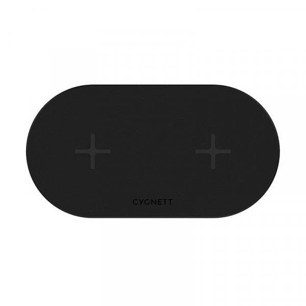 Cygnett 20W-os kettős vezeték nélküli töltő (fekete)