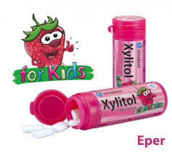 Xylitol kids gyermek rágógumi eper íz 30 db
