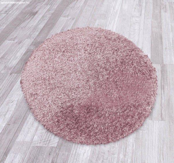 Puffy egyszínű kerek szőnyeg 120cm - pink