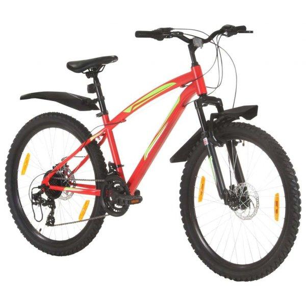 21 sebességes piros mountain bike 26 hüvelykes kerékkel 36 cm