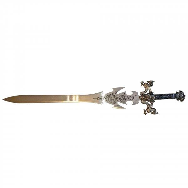 IdeallStore® dekoratív kard, fapanel, Duo Sárkány, 110 cm, barna