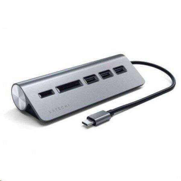 Satechi Aluminium TYPE-C USB Hub (3x USB 3.0,MicroSD) asztroszürke