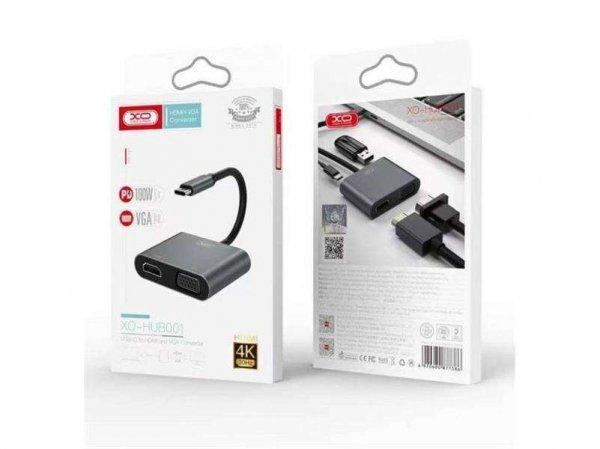XO XOP-HUB001-TYPEC-SV Type-C/USB/HDMI ezüst HUB