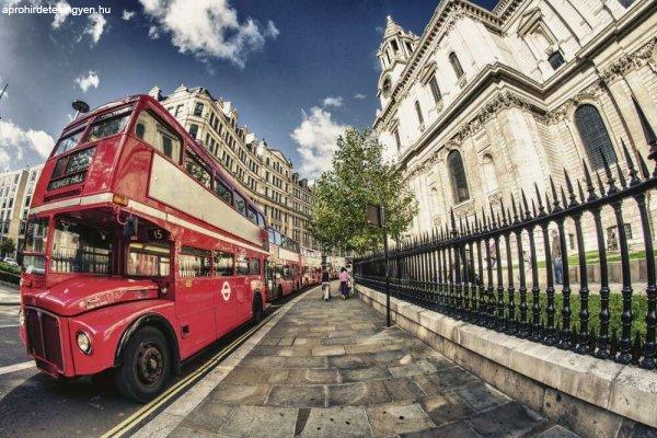 Piros busz Londonban, poszter tapéta 375*250 cm