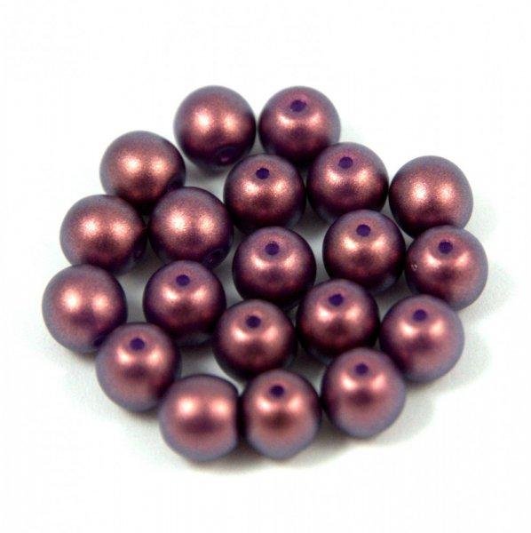 Cseh préselt gyöngy - Purple Bronze Golden Shine - 8mm