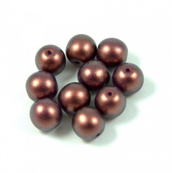 Cseh préselt gyöngy - eggplant golden shine - 8mm