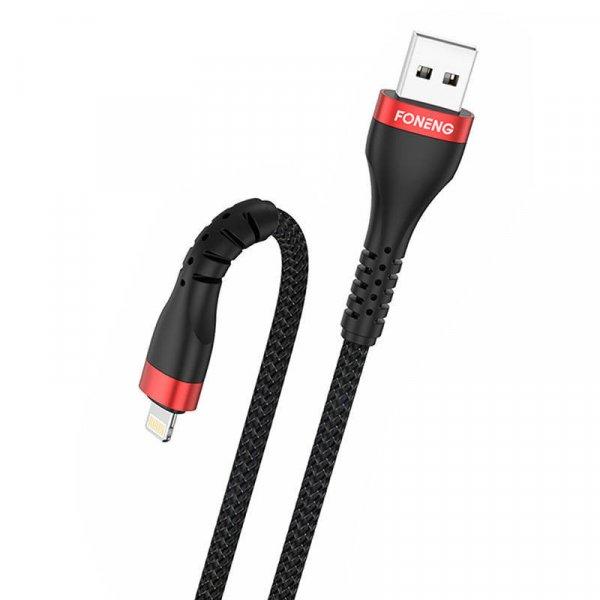 Foneng X82 3A USB-A-Lightning kábel, 1 m (fekete)