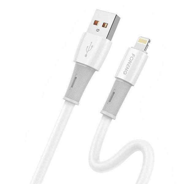 Foneng X86 3A USB-Lightning kábel, 1,2 m (fehér)