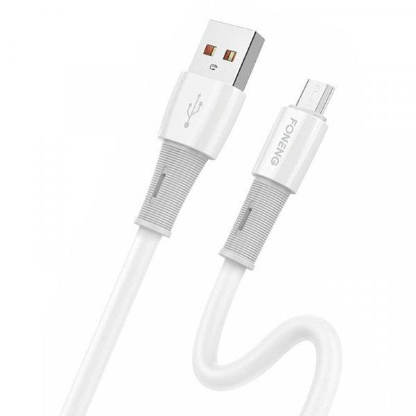 Foneng X86 3A USB-Micro USB kábel, 1,2 m (fehér)