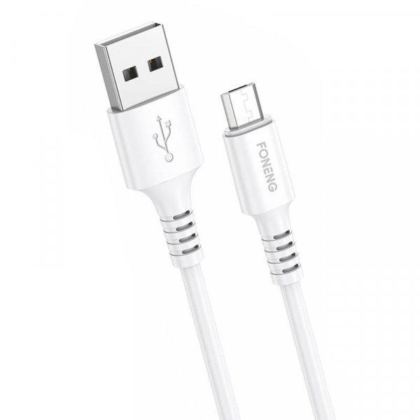 Foneng X85 3A USB - Micro USB kábel, 1 m (fehér)