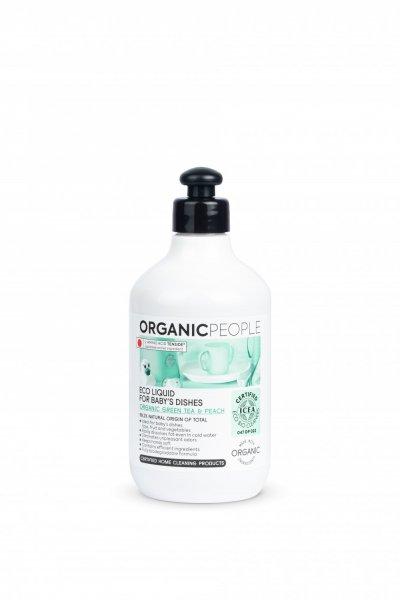Organic People mosogatószer babaedényekhez bio zöld teával és barackkal 500
ml