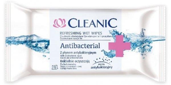 Cleanic antibakteriális nedvesített frissítő törlőkendő 15 db