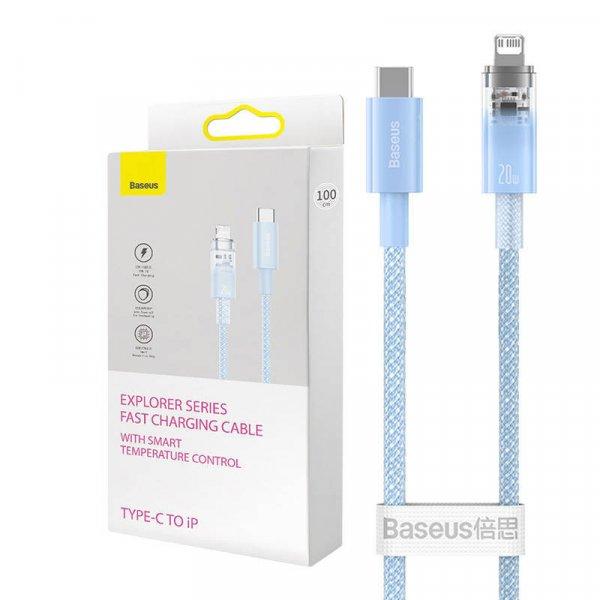 Baseus USB-C a Lightning Explorer sorozathoz 1 méteres gyorstöltő kábel, 20
W (kék)