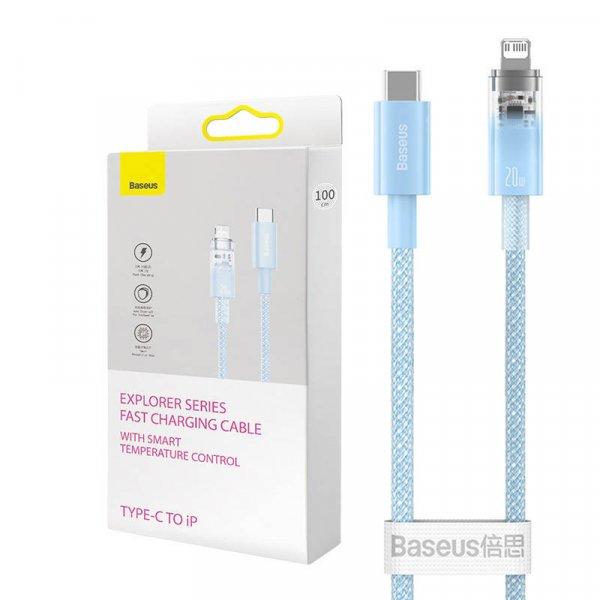 Baseus USB-C a Lightning Explorer sorozathoz 2 méteres gyorstöltő kábel, 20
W (kék)