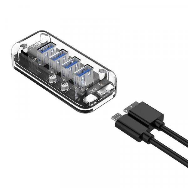 Orico F4U-U3-CR-BP 4-portos USB3.0 HUB Transparent