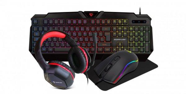 Silverline CM120 Gaming Combo Set 4in1 Black HU