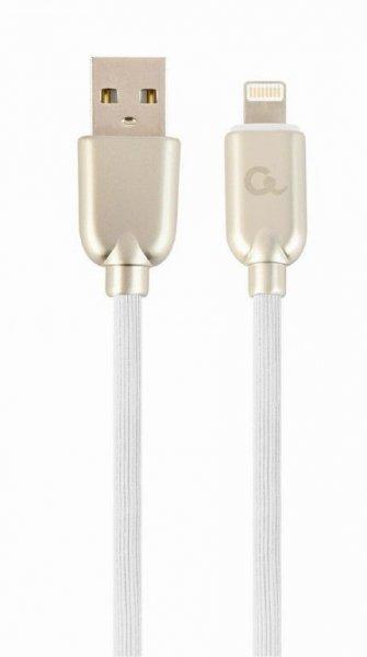 Gembird Premium rubber 8-pin charging and data cable 2m White