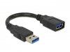 DeLock Extension cable USB 3.0 A-A 15 cm male / female Black