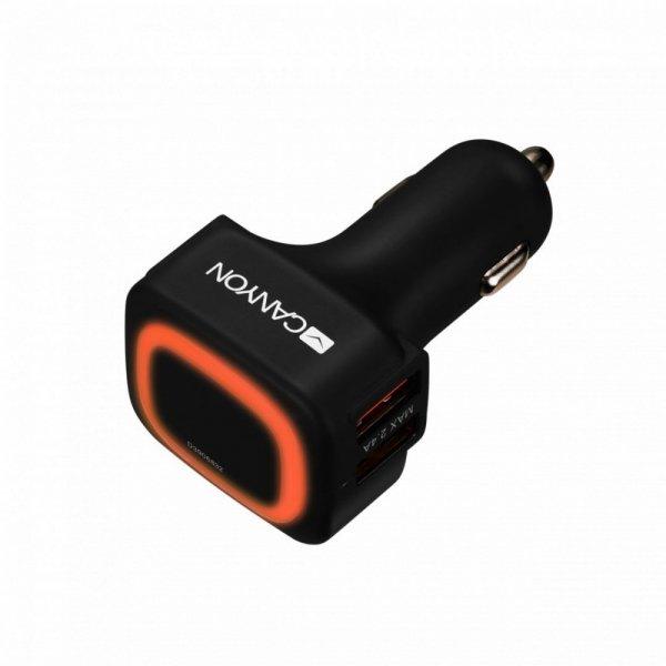 Canyon CNE-CCA05B Dual USB Car Charger Black
