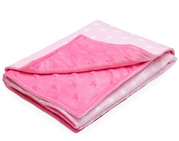 Scamp Minky kétoldalú takaró 75*100 cm - Pink Rosa Stars

