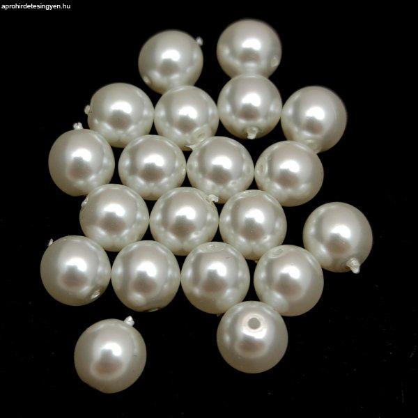 Cseh préselt gyöngy - Pearl Cream White - 6mm