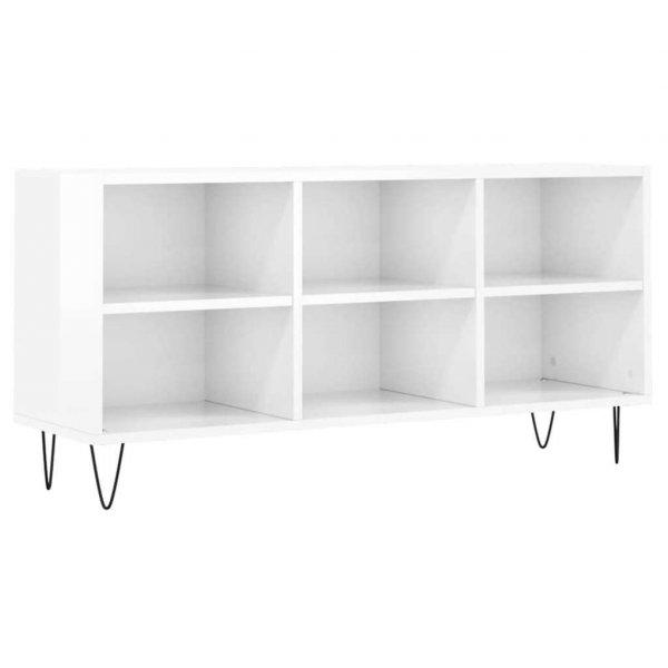 Fehér magasfényű szerelt fa tv-szekrény 103,5 x 30 x 50 cm
