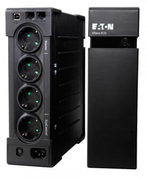 Eaton EL650USBDIN Ellipse ECO sorozatú szünetmentes tápegység, 650 VA, 400
W, USB, opcionális kittel rackbe szerelhető