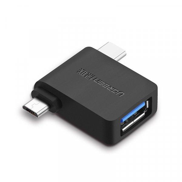 Ugreen adapter OTG USB USB 3.2 GEN 1 (5Gbps) - USB type-c / micro USB fekete
(30453)