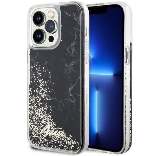 Guess GUHCP14XLCSGSGSGK iPhone 14 Pro Max 6,7" fekete keménytok folyékony
csillogó kristályos márvány