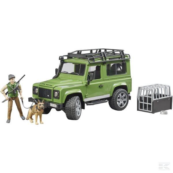 Bruder U02587 Land Rover Defender kombi, erdésszel és kutyával