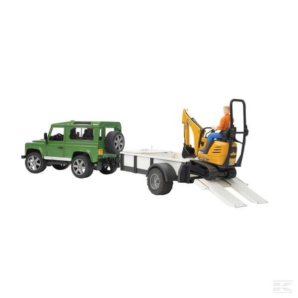 Bruder U02593 Land Rover pótkocsi + kotrógép