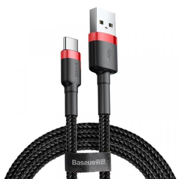 USB-USB-C Baseus Cafule 3A kábel 0,5 m (piros-fekete)