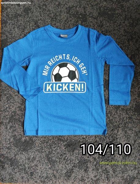 Gyerek hosszú ujjú póló, kék focilabdás 104/110 méret