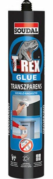 Soudal T-REX ragasztó transzparens, pvc falpanel, műanyag panelek és nem
porózus anyagokhoz