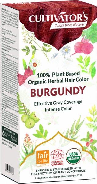 Cultivators bio növényi hajfesték burgundi vörös 100 g
