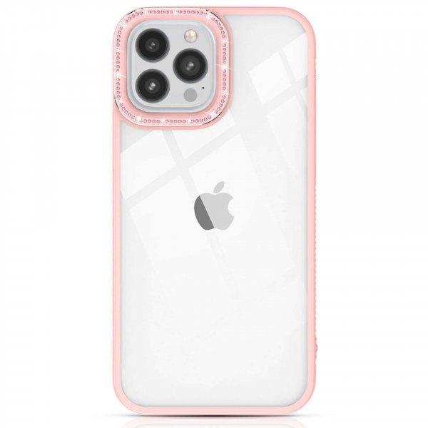 Kingxbar Sparkle Series tok iPhone 13 Pro Max kristályokkal, rózsaszín
hátlappal