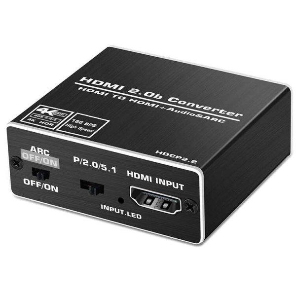 Audio Extractor ARC átalakító adapter hdmi audio leválasztó HDMI - HDMI +
optikai Toslink SPDIF + 3,5 mm