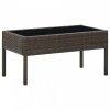 barna polyrattan kerti asztal 75 x 40 x 37 cm