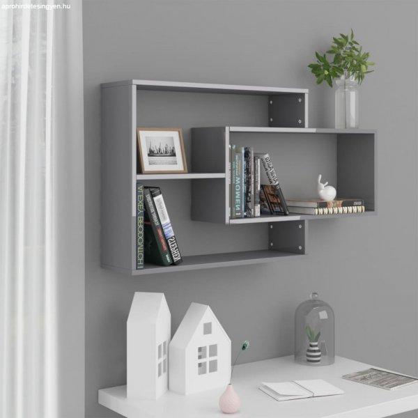 800332 Wall Shelves High Gloss Grey 104x20x58,5 cm Chipboard