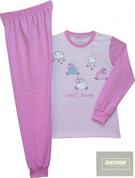 Pampress lány hosszú ujjú pamut pizsama-pink bárányos minta